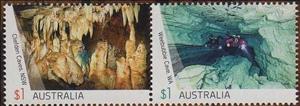 Se-tenant, Se-tenant Pair, Australia,  , Caves
