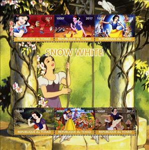 Souvenir Sheet, Snow White, Cinderellas,  , Cartoons, Disney