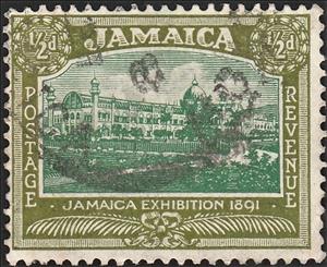 Stamp, Jamaica Exhibition 1891, Jamaica,  , Architecture, Buildings, Exhibition Buildings