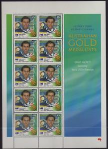 Mini Sheet, Grant Hackett offset minisheet, Australia,  , Famous People, Olympic Games, Sports, Swimming