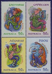 Se-tenant, Block Of 4 Se-tenant, Australia,  , Zodiac