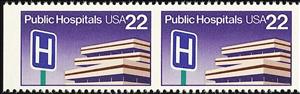 Se-tenant, Public Hospitals, United States of America,  , Hospitals
