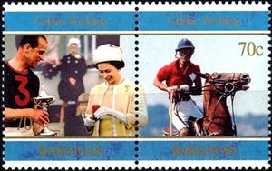 Se-tenant, Queen Elizabeth II and Prince Philip, 50th Wedding Anniv., Bahamas,  