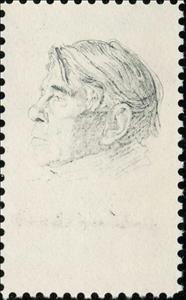 Stamp, Carl Sandburg, by William A. Smith, 1952, United States of America,  , Art, Authors, Famous People, Literary People (Poets and Writers), Literature, Men, Paintings