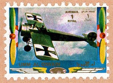 Stamp, Monoplane, Umm al-Qiwain,  , Aircraft, Airlines