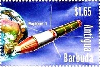 Stamp, Explorer 1, Antigua and Barbuda,  