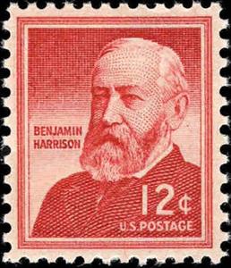 Stamp, Benjamin Harrison (1833-1901), 23rd President of the U.S.A., United States of America,  , Famous People, Heads of State, Men