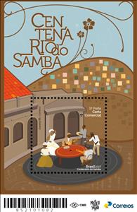 Souvenir Sheet, Centenary of Samba, Brazil,  , Music