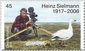 Stamp, Heinz Sielmann 1917-2006, Germany, Federal Republic,  , Animals (Fauna), Birds, Cameras, Geese, Photographers