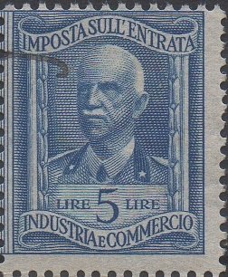 Revenue Stamp, Industry and Commerce, Italy,  , Famous People, Heads of State, Kings, Men, Royalty
