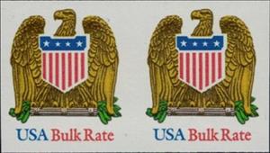 Se-tenant, Eagle and Shield, United States of America,  , Birds, Coats of Arms, Eagles, Seals (Emblems)