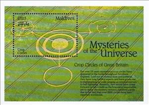 Souvenir Sheet, Crop circles of Great Britain, Maldives,  