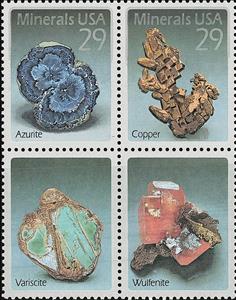 Se-tenant, Minerals, United States of America,  , Minerals