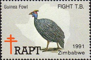 Stamp, Zimbabwe - Diverse and Enchanting; Guinea Fowl, Cinderellas,  , Birds, Tuberculosis / TBC
