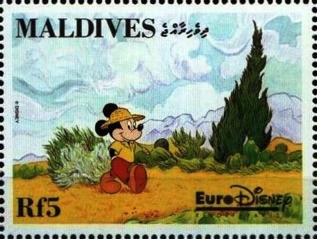 Mickey strolling through country