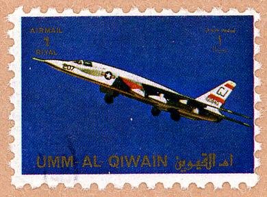 Stamp, Plane, Umm al-Qiwain,  , Aircraft, Airlines