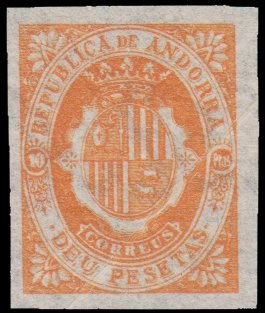 Stamp, Escudo de Andorra, Andorra, Spanish Administration,  