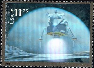 Stamp, Landing on the Moon, United States of America,  , Astronomy, Moon Landing