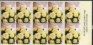 Booklet, $6 Self Adhesive Booklet (roses), Australia,  , Flowers, Greetings, Roses