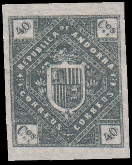 Stamp, Escudo de Andorra, Andorra, Spanish Administration,  