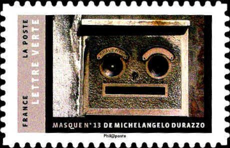 Stamp, Mask n°13, France,  , Art, Masks, Paintings