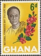 K.Nkrumah (1909-1972), President; hibiscus branch