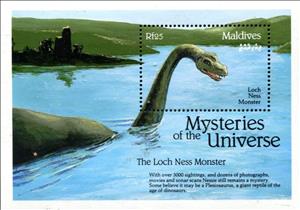 Souvenir Sheet, Loch Ness monster, Maldives,  