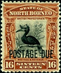 Stamp, Definitive of 1927/1928 with horizontal overprint, North Borneo,  