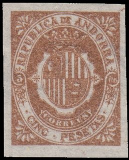 Stamp, Escudo de Andorra, Andorra, Spanish Administration,  