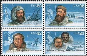 Se-tenant, Arctic Explorers, United States of America,  , Explorers, Ice, Ships