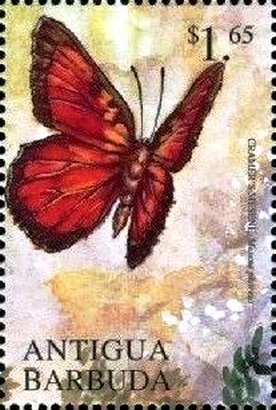 Stamp, Cramer's mesene, Antigua and Barbuda,  , Butterflies, Insects
