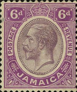 Stamp, King George V, Jamaica,  , Crowns and Coronets, Famous People, Heads of State, Kings, Men, Royalty