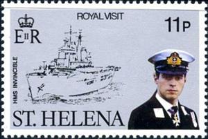 Stamp, Andrew, Invincible, Saint Helena,  , Royalty, Ships
