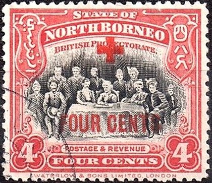 Country symbols-red overprint