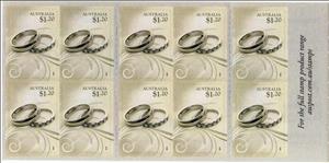 Booklet, $12.00 Self Adhesive Booklet, Australia,  , Greetings, Weddings