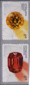 Stamp, Self Adhesive Strip Of 2, Australia,  , Gemstones
