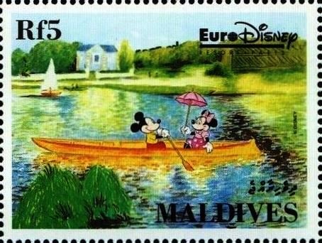 Mickey and Minnie in boat
