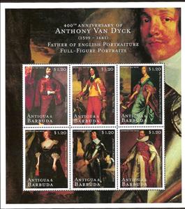 Mini Sheet, Paintings of Anthony Van Dyck, Antigua and Barbuda,  , Paintings