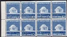 Booklet Pane, Jefferson Memorial and Signature, United States of America,  