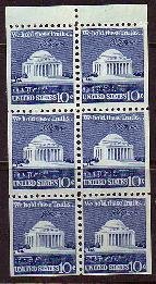 Booklet Pane, Jefferson Memorial and Signature, United States of America,  