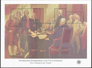 Souvenir Sheet, Declaration of Independence, by John Trumbull, United States of America,  