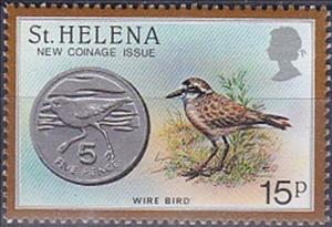 Stamp, Wire bird, Saint Helena,  , Animals (Fauna), Birds, Coins, Numismatics
