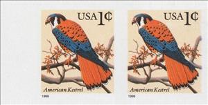 Se-tenant, American Kestrel (Falco sparverius), United States of America,  , Animals (Fauna), Birds, Birds of Prey, Falcons