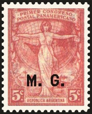 Allegory - "Republica Argentina", ovpt. "M.G."