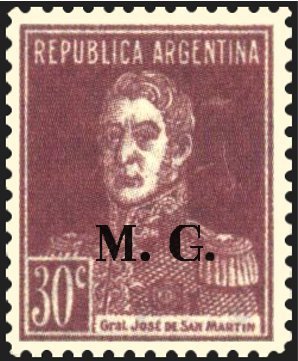 José Francisco de San Martín (1778-1850), ovpt. "M.G."