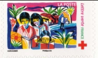 Stamp, Learning, France,  , Red Cross and Red Crescent