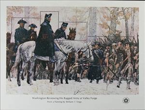 Stamp, Washington Reviewing His Army, United States of America,  