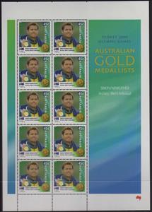 Mini Sheet, Simon Fairweather offset minisheet, Australia,  , Archery, Olympic Games