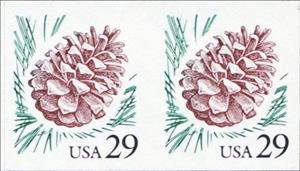Se-tenant, Pine Cone, United States of America,  , Plants (Flora)