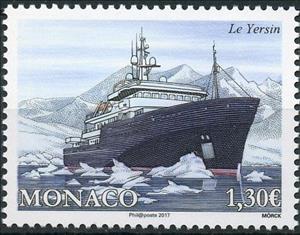 Stamp, Yersin, Monaco,  , Ships